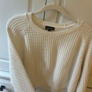 Topshop White Knit Cropped Sweater
